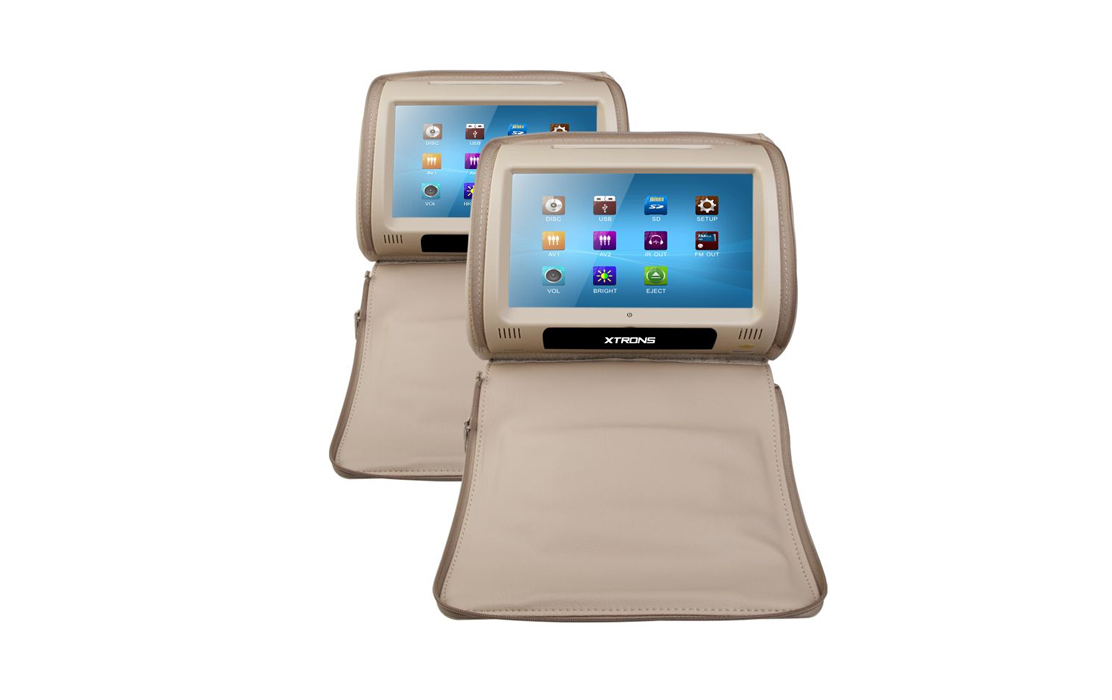 XTRONS HD908B 2 x 9″ In Car Touch Screen Headrest DVD Players