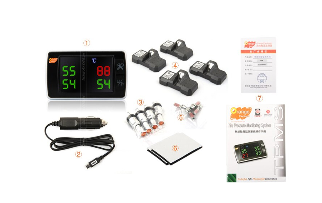 Orange Wireless Tire Pressure Monitoring System