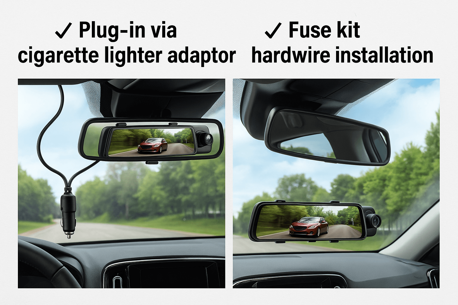 Rosoto R30S Dual 4K Dashcam with Smart Mirror Display
